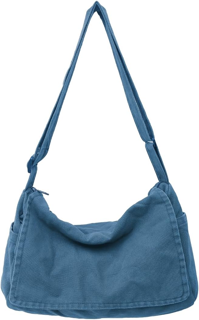 Collsants Messenger Bag for Women Men Satchel Bag Canvas Crossbody Shoulder Bag Casual Sling Bag