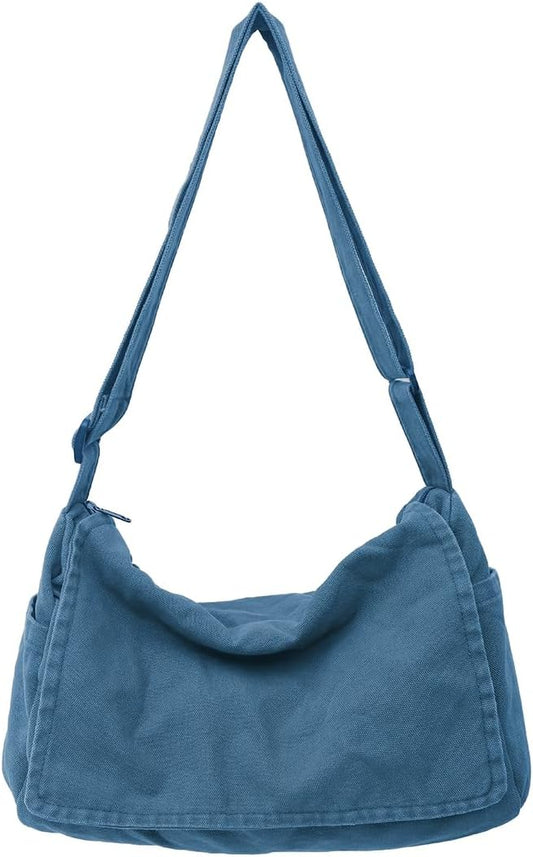 Collsants Messenger Bag for Women Men Satchel Bag Canvas Crossbody Shoulder Bag Casual Sling Bag