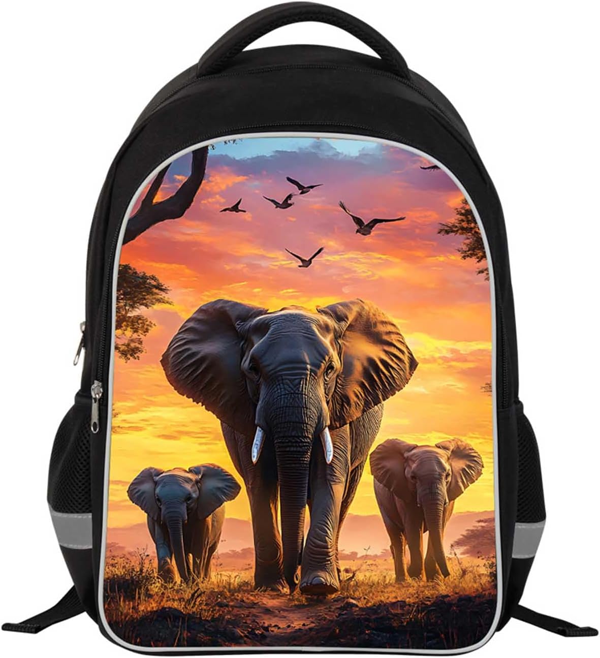 Kids School Backpack for Boys Girls, Children Teens Back Pack for Elementary Primary, Polyester Bookbag, Large Capacity Elephant School Bag, Top Handle, Idea for Unisex-child Age 6+