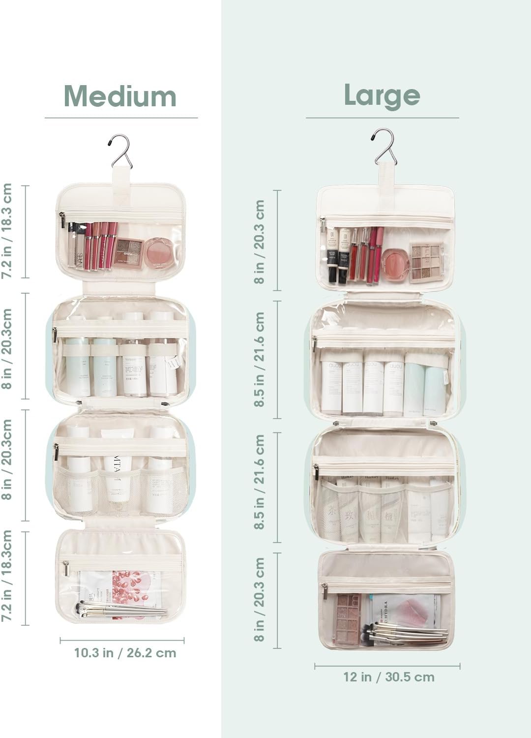 Narwey Travel Toiletry Bag for Women Large Hanging Makeup Bag Organizer Toiletries Bag for Full