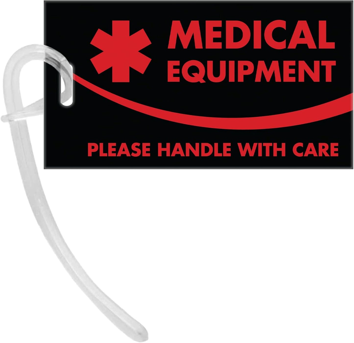 Medical Equipment ID Identification Luggage Tags | Black and Red | Medical Alert | Carry-On Respiratory Devices | Travel Supplies | Bag Tag | Luggage Gift