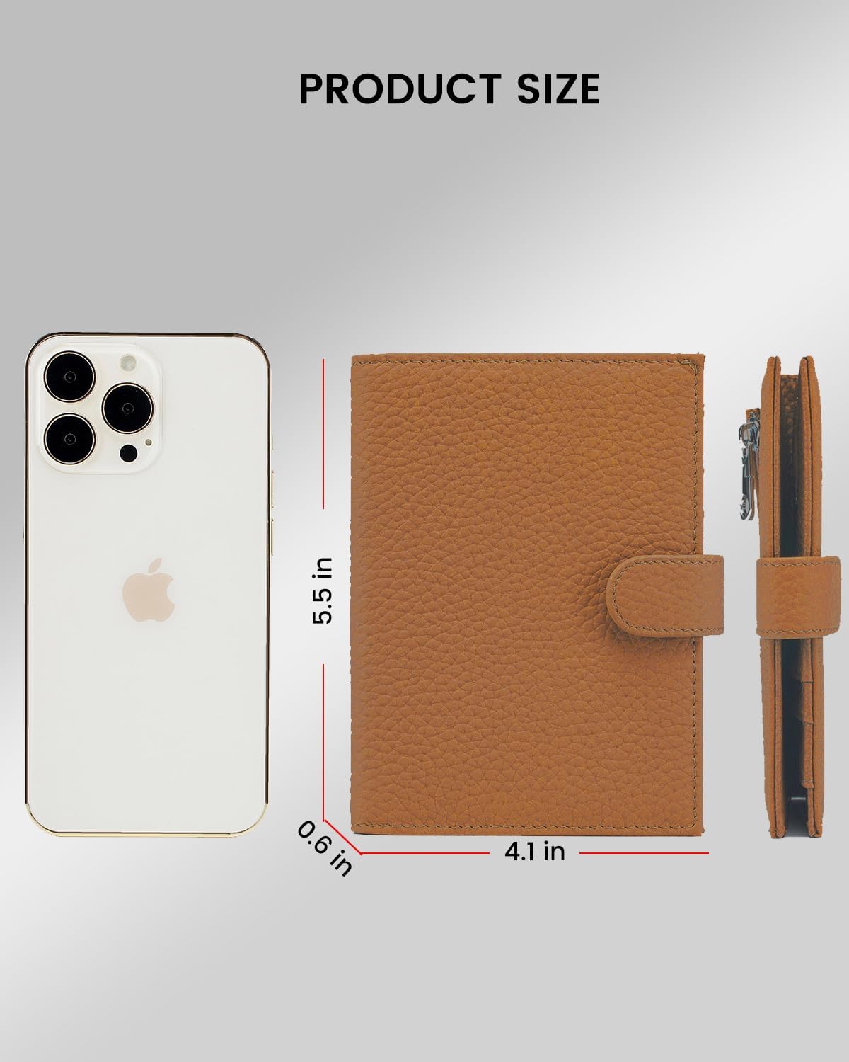 RFID Passport Holder Travel Wallet Compact for Women, Leather Passport Wallet with Card