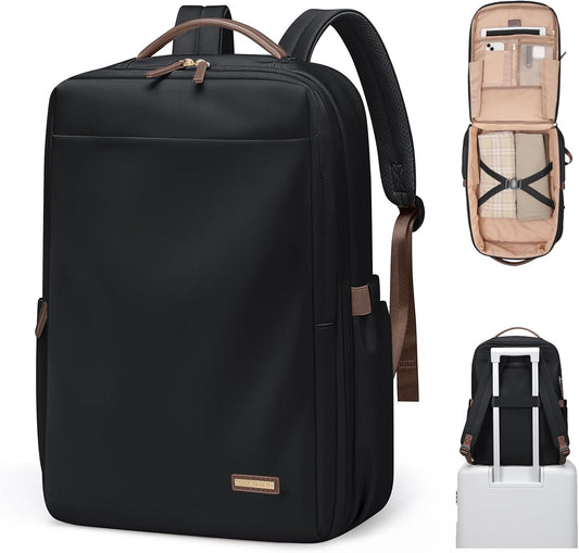 Laptop Backpack for Women, Professional Adult Office Commuter Womens Computer Backpack Travel Carry on Personal Item Bag For Airlines, Work, College, Travel, 17.3Inch, Black