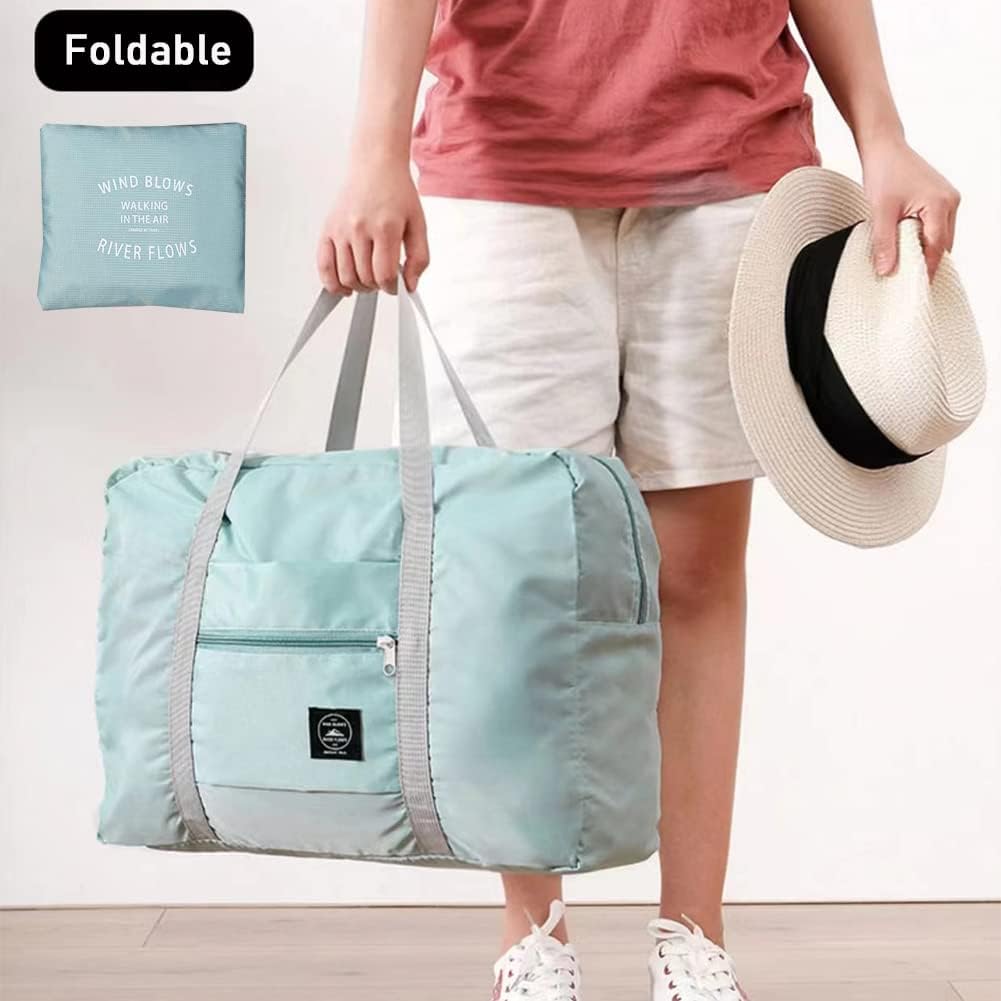 2 Pack Foldable Travel Bag Waterproof Travel Duffel Bag,Women Ladies Man Canvas Weekender Bag