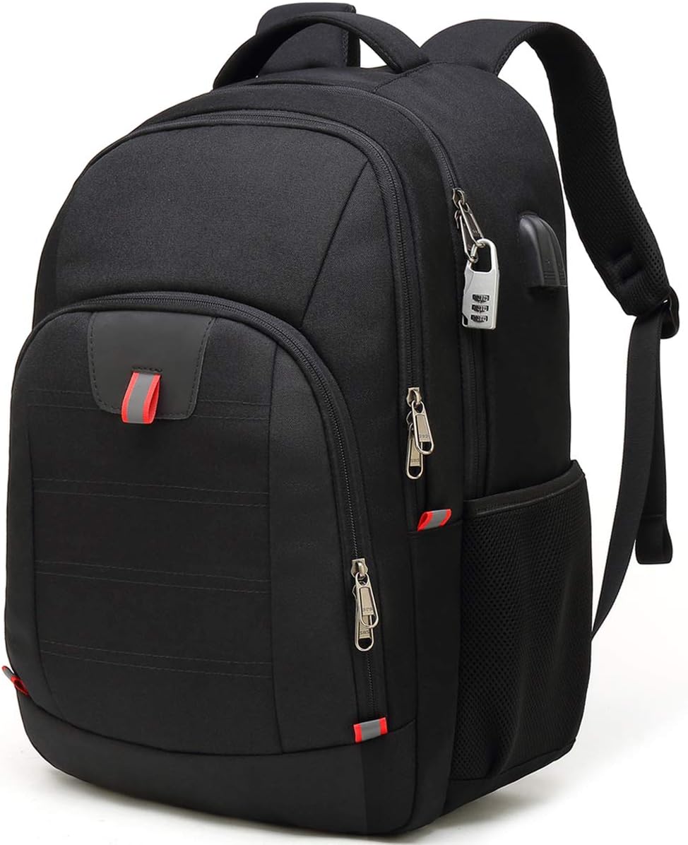 Laptop Backpack for Men, Large Anti-Theft Business Travel Backpack with USB Charging Port, Water