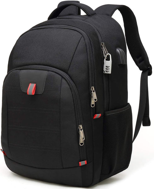 Laptop Backpack for Men, Large Anti-Theft Business Travel Backpack with USB Charging Port, Water Resistant College Computer Bag for Men/Women for 17 Inch Laptop and Notebook
