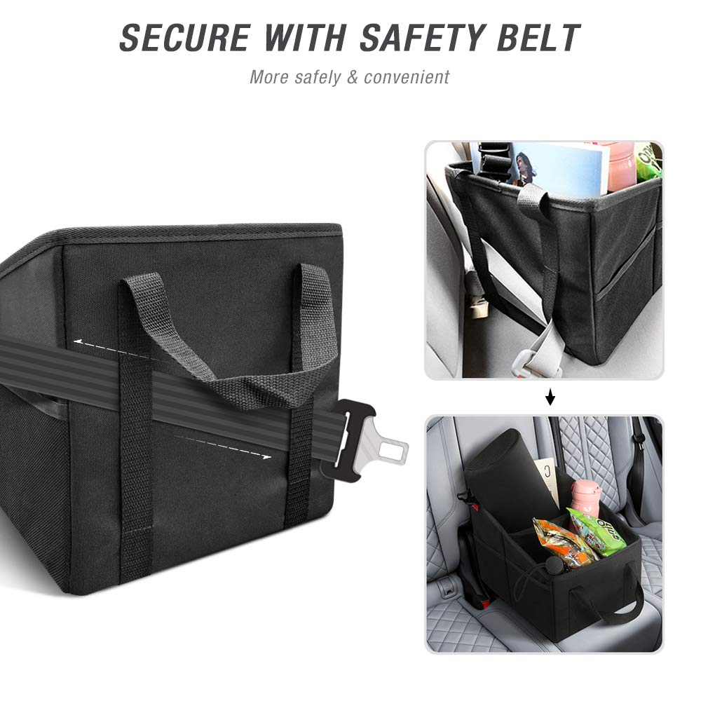 YOOFAN Car Seat Organizer - Passenger Seat Organizer, Collapsible Small Car Seat Storage Organizer