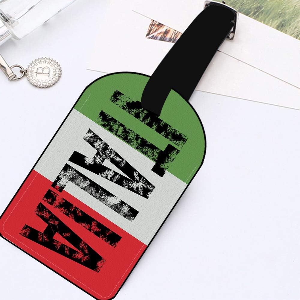 Italia-Italy Italian Flag Luggage Tag Suitcase Carry-On ID Bag Label Travel Accessories Baggage Name Tag - 1 pack