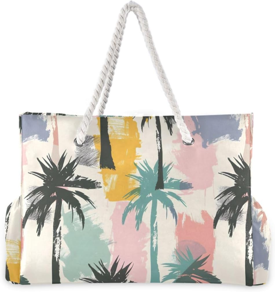 senya Large Beach Bags Totes Swim Canvas Tote Shoulder Bag Water Resistant Bags for Gym Travel Daily