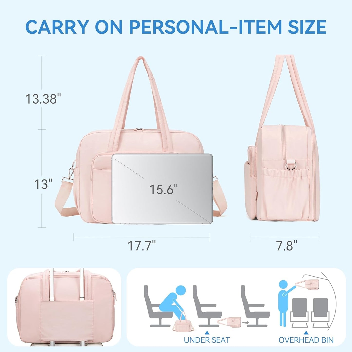 CLUCI Weekender Travel Bag for Women Puffer Tote Bag Carry On Duffle Overnight Bags with Shoe Compartment