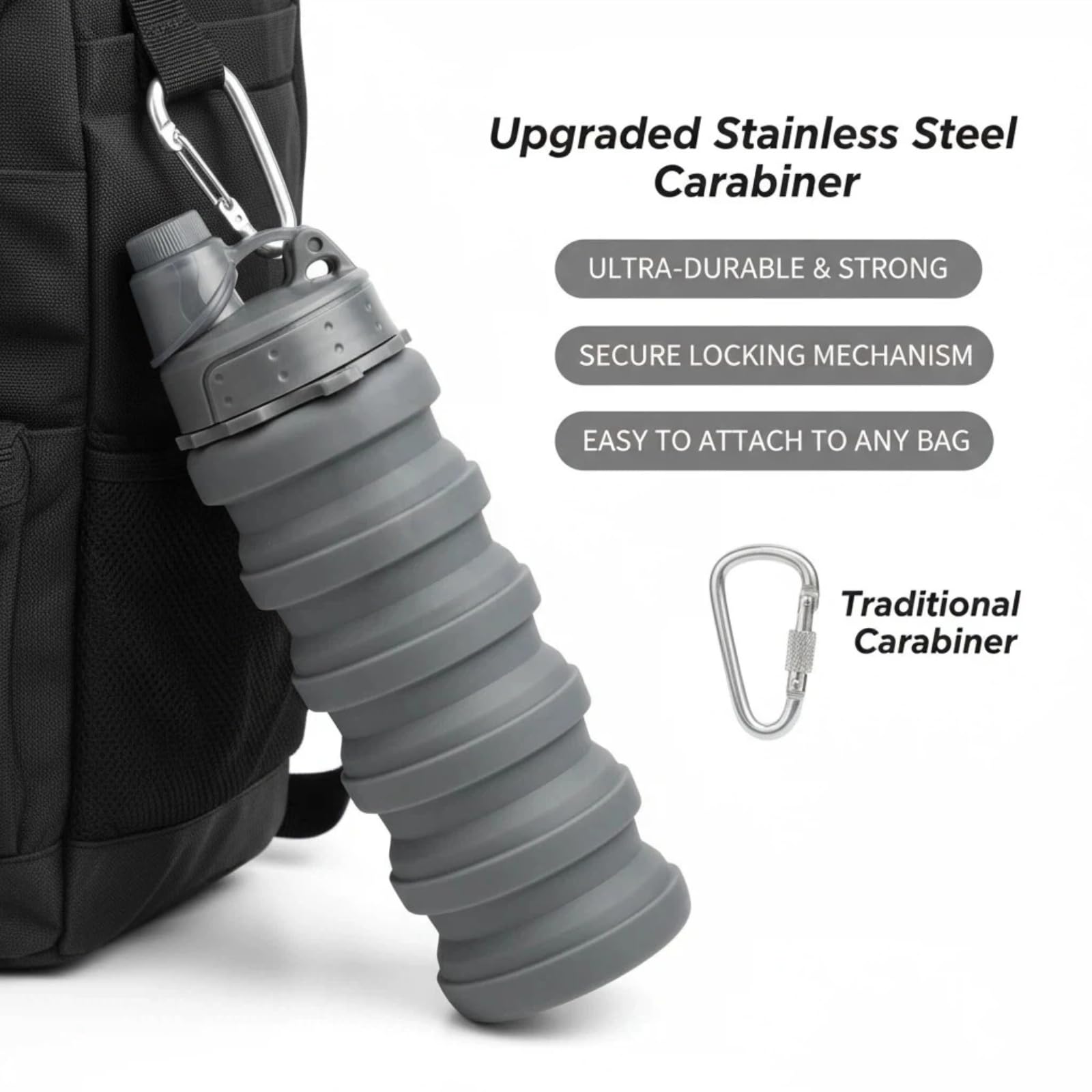 YCTMALL Collapsible Water Bottles Two Pack Travel Sports Portable Sport Water Bottle comes with