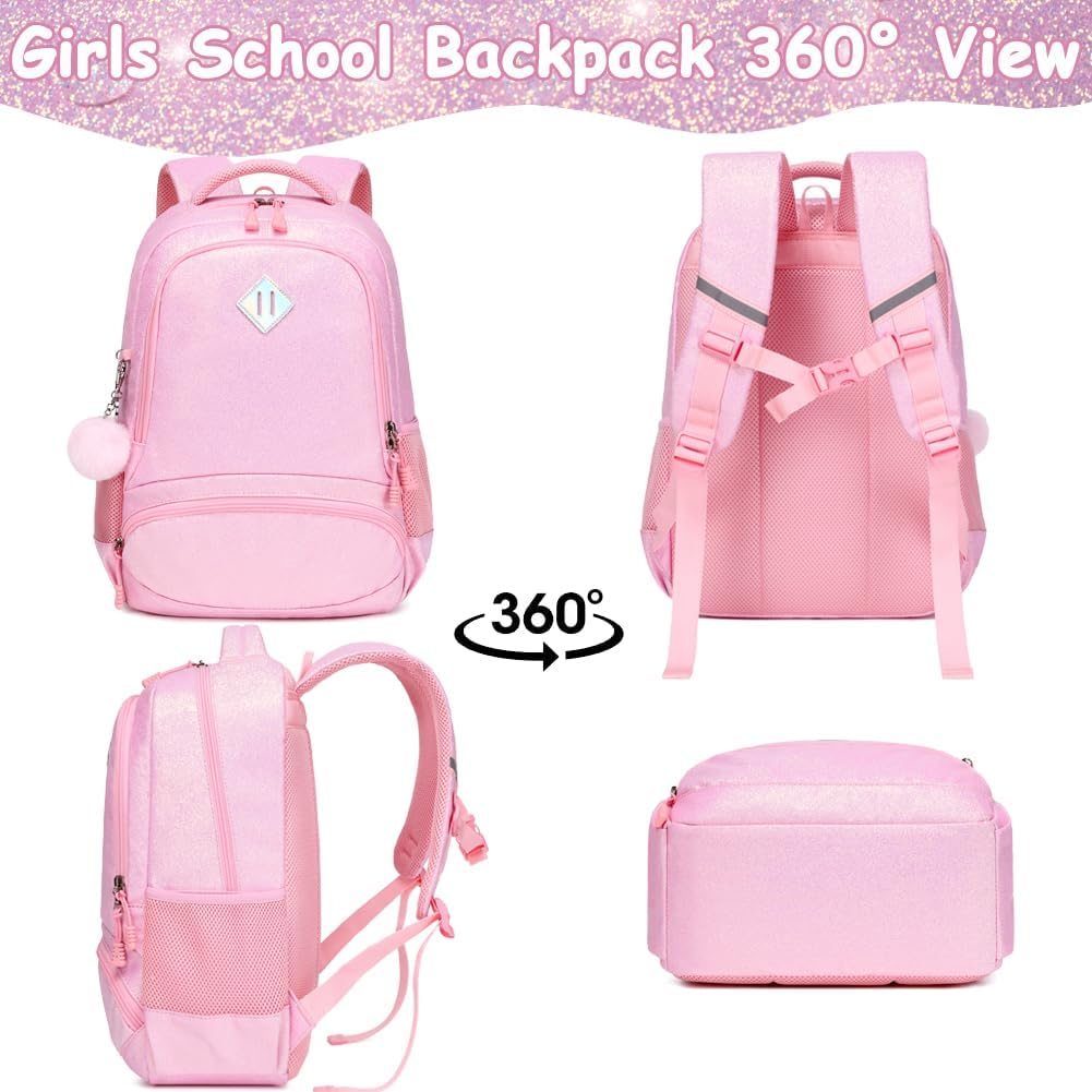 Meisohua Girls Backpack with Lunch Box 3 in 1 Set Kids Backpack for Girls Preschool Kindergarten Elementary School Backpack