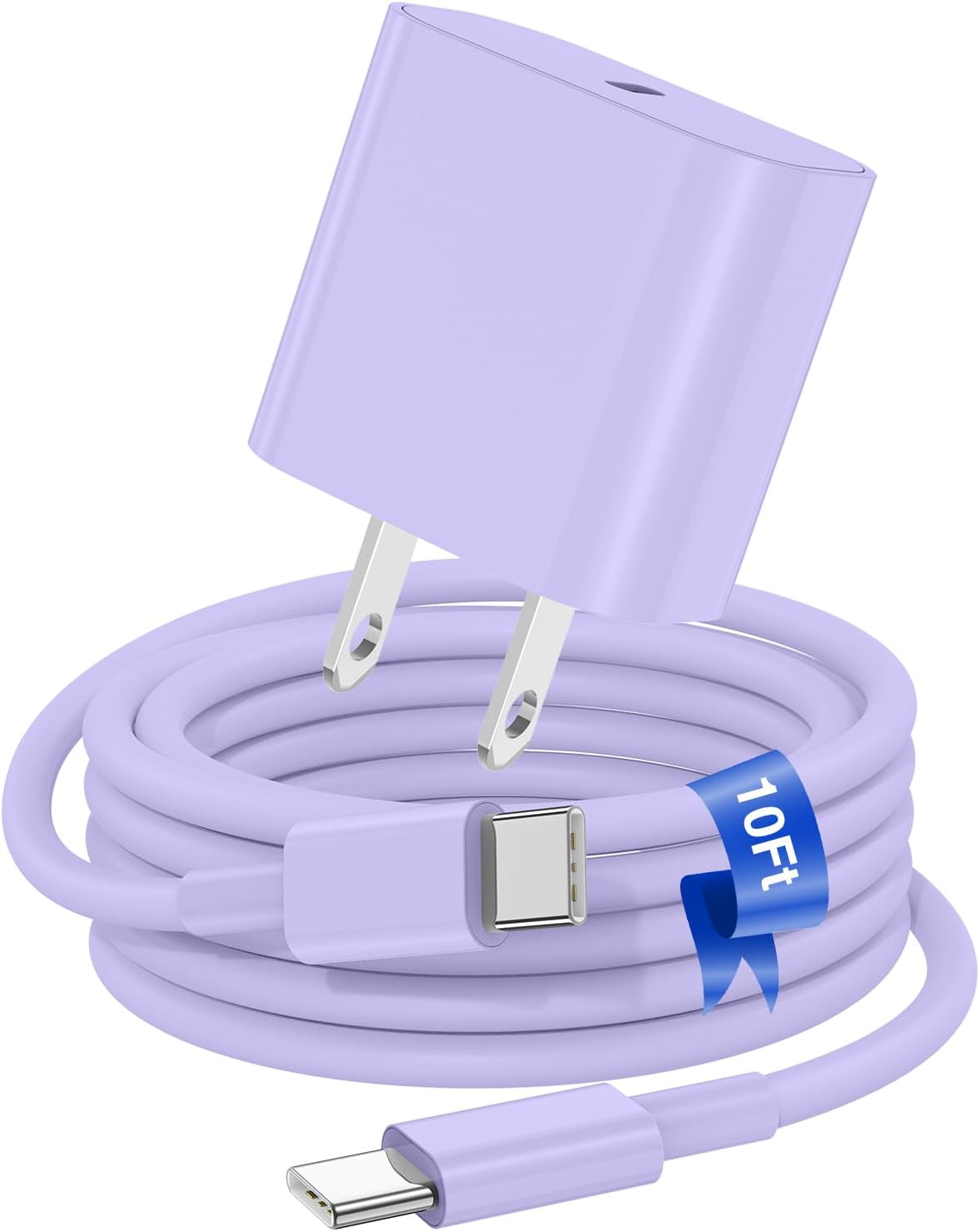 iPhone 17 16 15 Fast Charger Block and 10ft Type C to C Cable Cord Long, 20W USB C Charging Plug for Apple iPhone 17 Pro Max/17 Air/16 Pro Max/16/15 Pro/15 Plus/iPad Mini,Wall Power Adapter Cube Brick