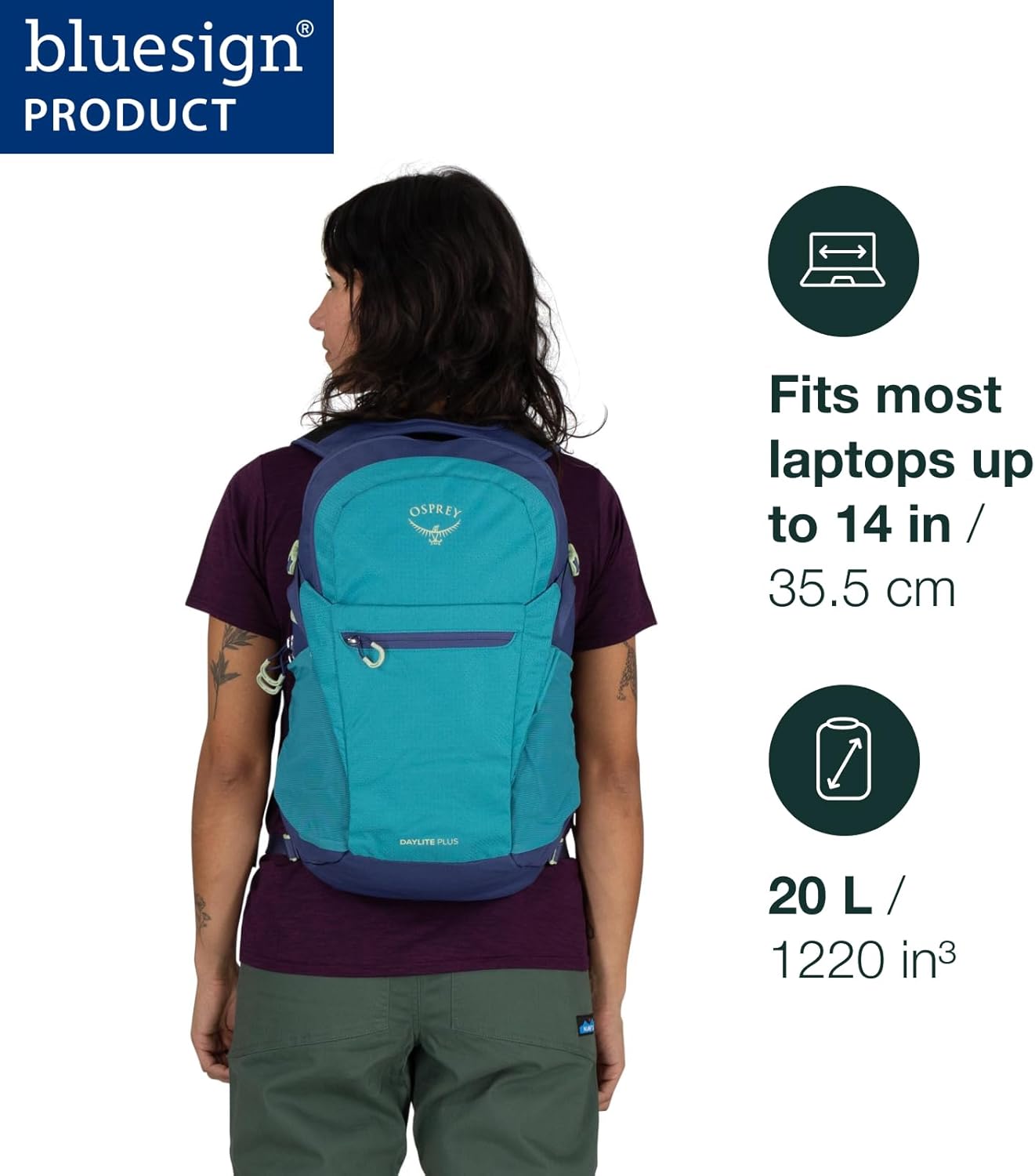 Osprey Daylite Plus Commuter Backpack – Lightweight, Everyday Pack with Laptop Sleeve and Water