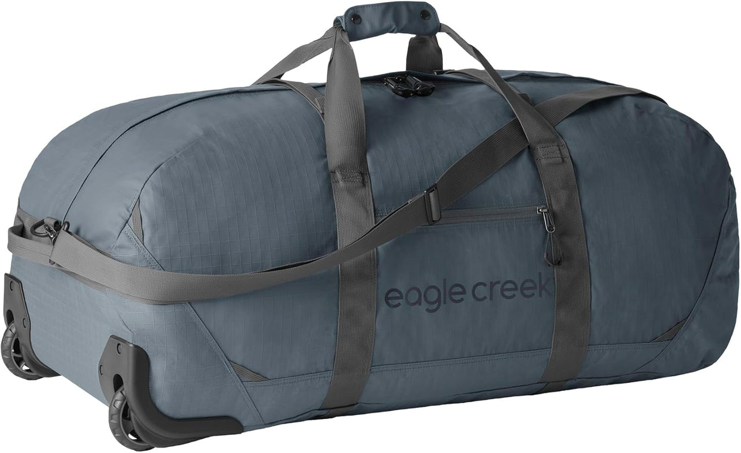 Eagle Creek No Matter What Rolling Duffel - Durable Rolling Bag for Travel - Adjustable Shoulder Strap - Heavy Duty Wheels - Lockable Zippers - Multiple Carry Options - 110L - Smoke