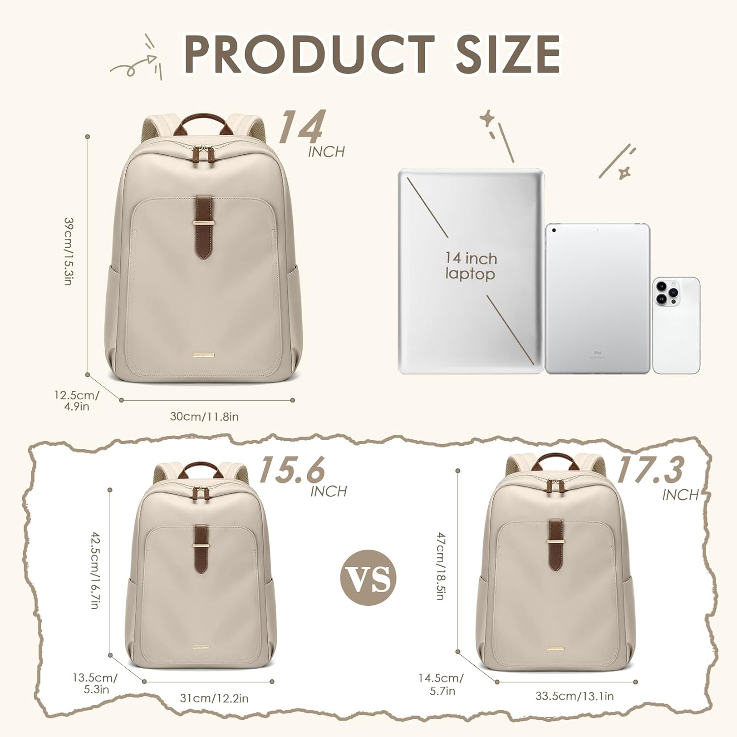 Laptop Backpack for Women,Casual Work Business Backpacks Purse Carry on Travel Backpack,14