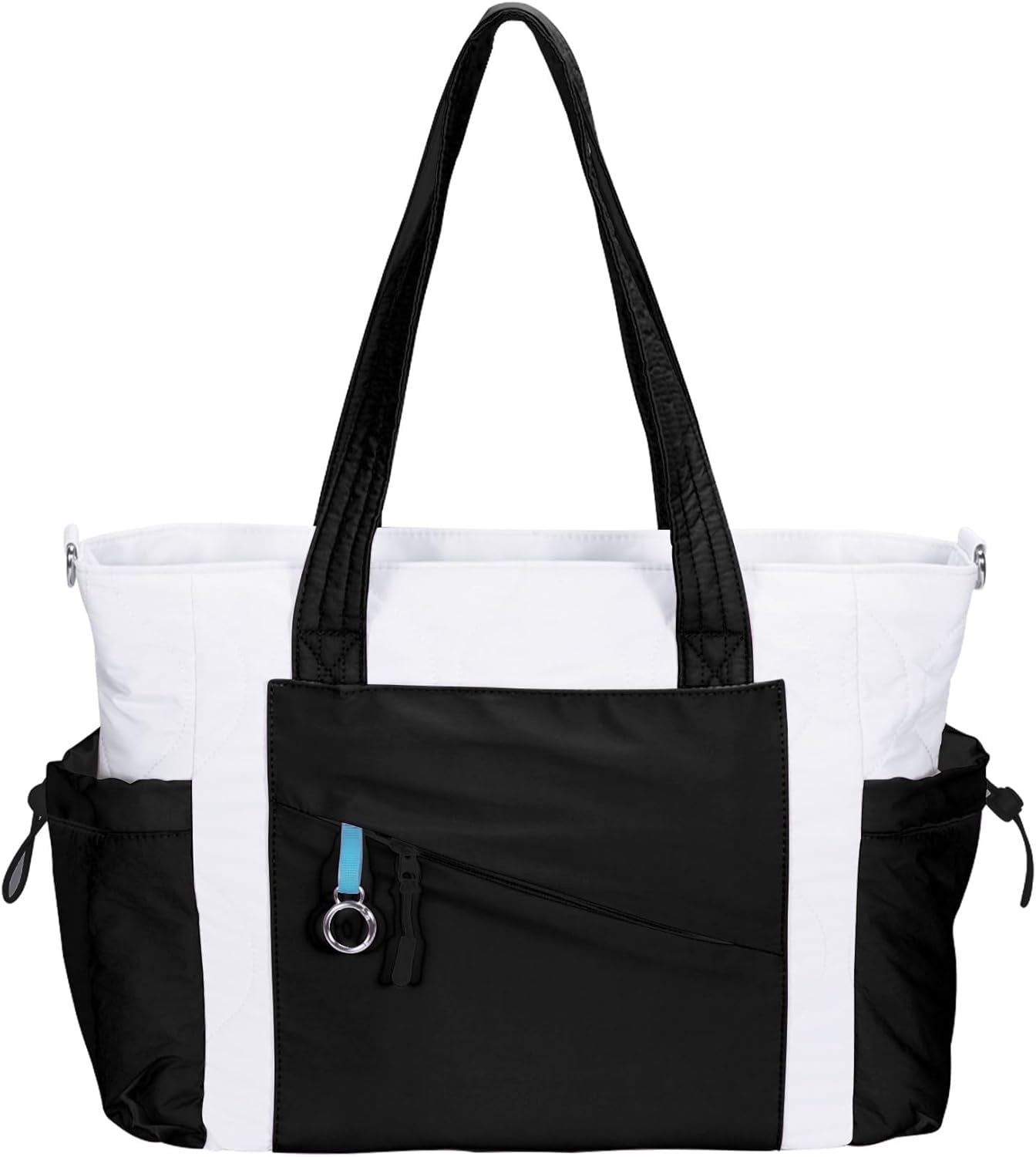 HUGOOME Tote Bag for Women,Puffer Tote Bag with Strap Quilted Nurse Teacher Work Bags Pockets Travel Shoulder Handbag