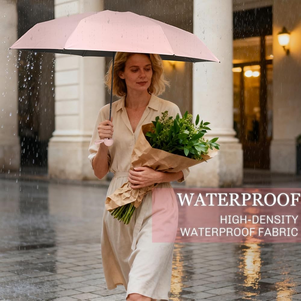 TOPSAIL Mini Umbrella Compact for Travel, UV Sun Protection(UPF50+), Waterproof for Light Rain