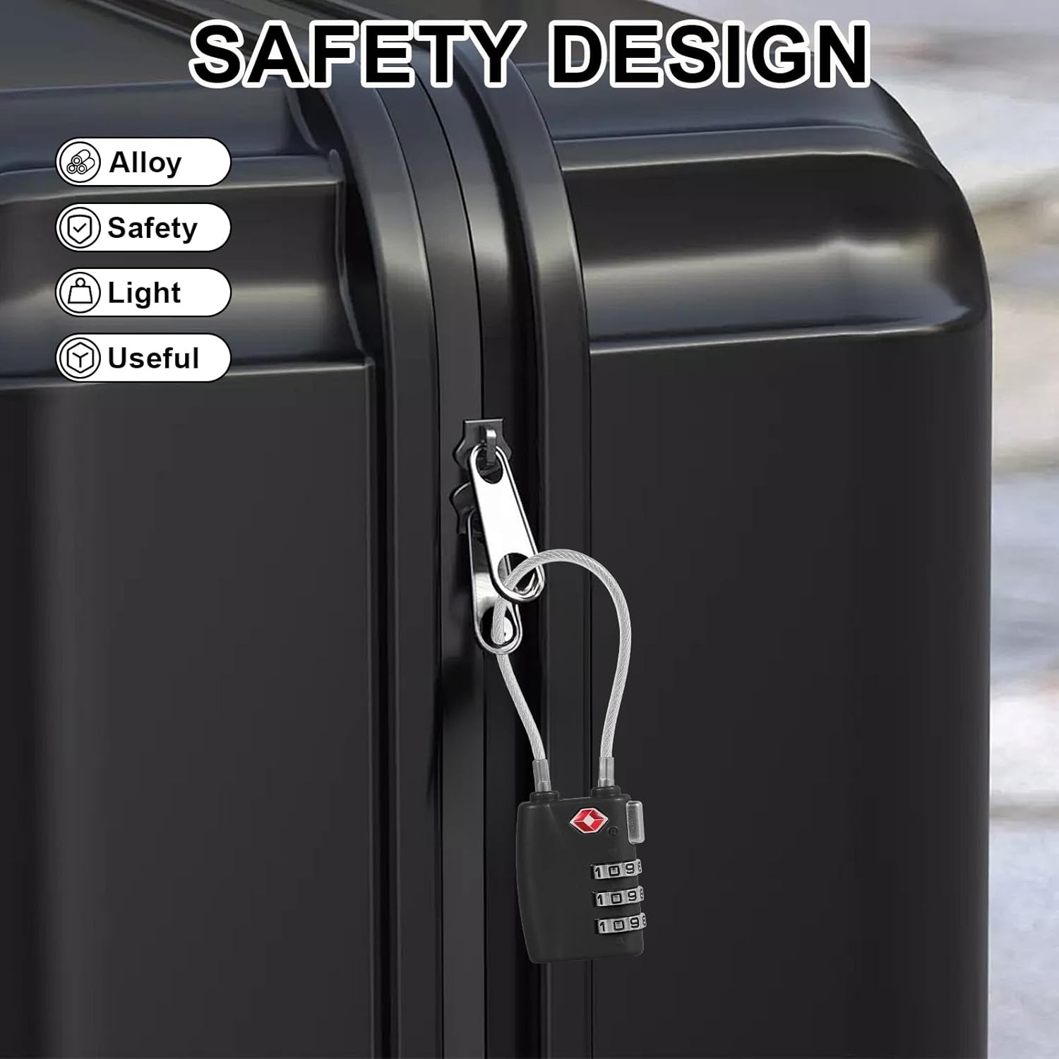 5Pcs Luggage Locks 3 Digit Travel Combination Locks Portable Small Combination Padlocks Zinc Alloy