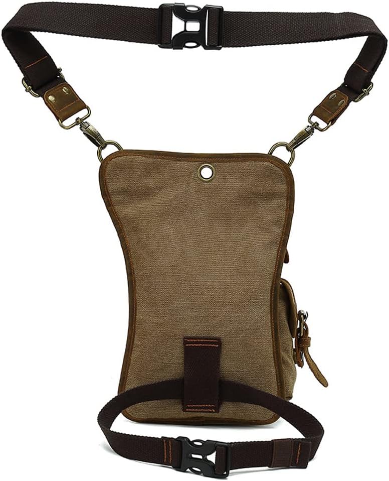 Leather Waist Pack Drop Leg Bag for Men Women Belt Bumbag Multi-Purpose Motorcycle Bike Outdoor Sports Tactical Cycling Riding Hiking Camping Pouch