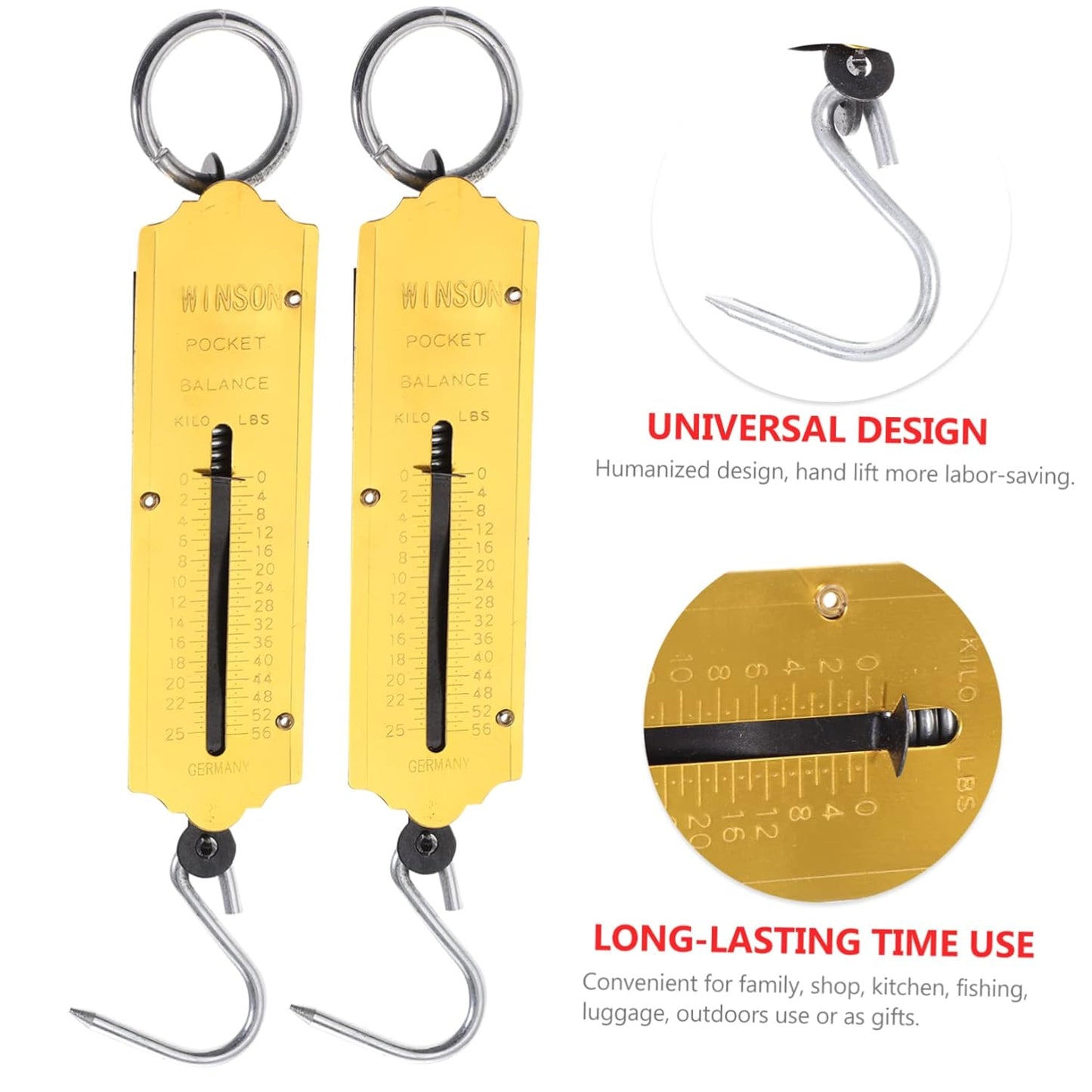 LIFKOME 4pcs Mechanical Scale Portable Dual Display Spring for Home and Travel