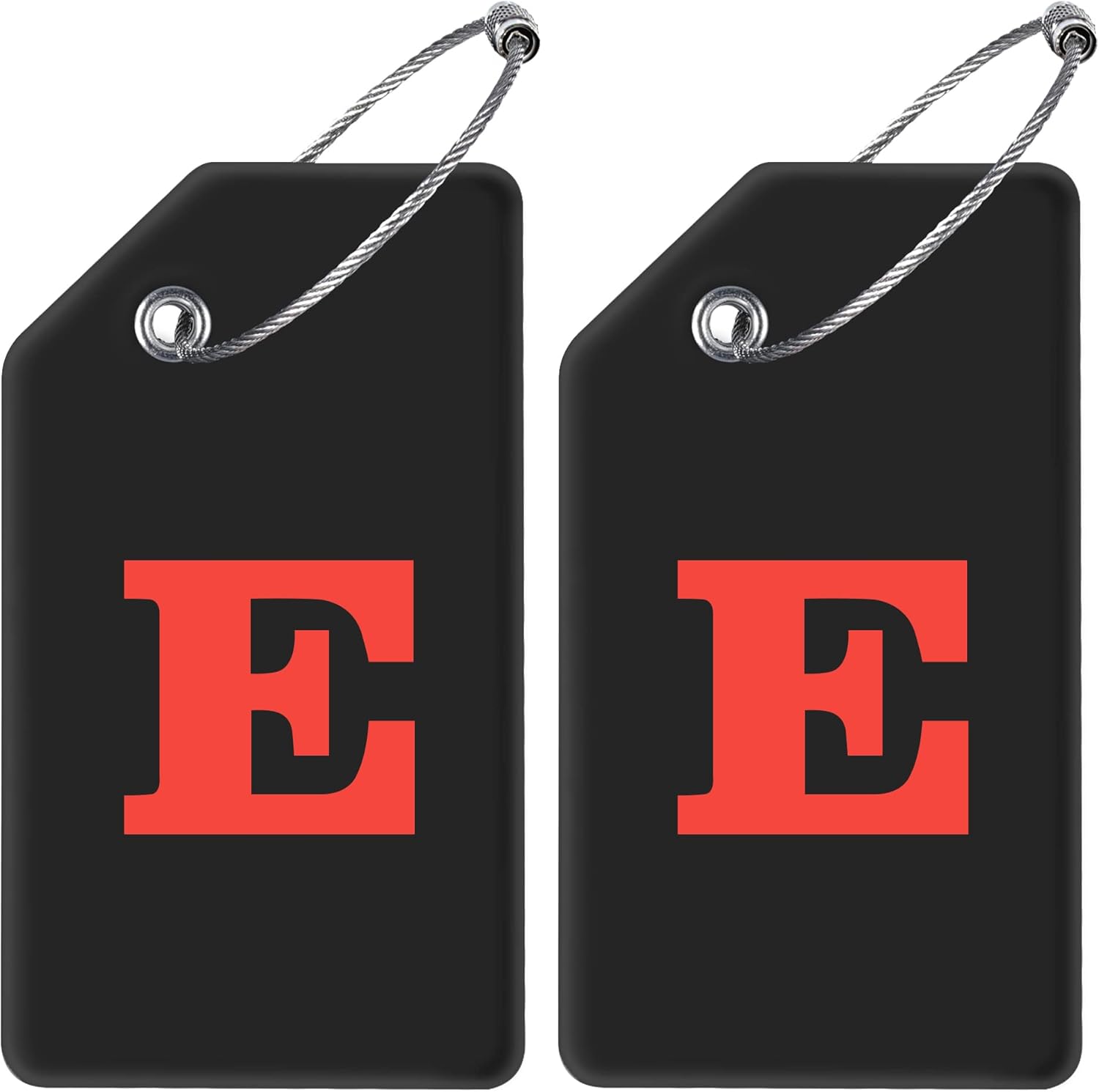 Gostwo 2 Pack Silicone Luggage Tags for Suitcases, 26 Initial Letter Baggage Labels Handbag School