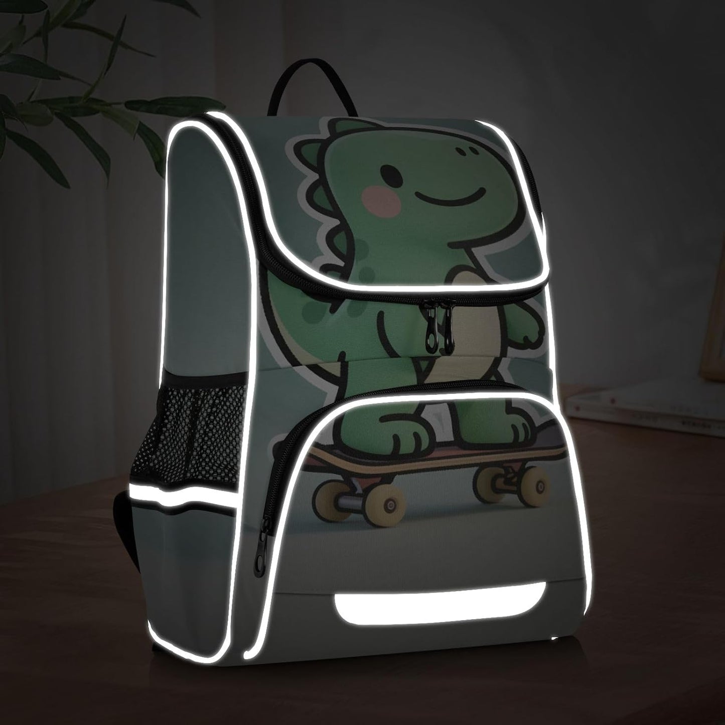 Dinosaur Skateboard Cute Backpack For Girls Kids Backpack Boys Teen School Bag Bookbag Travel Daypacks