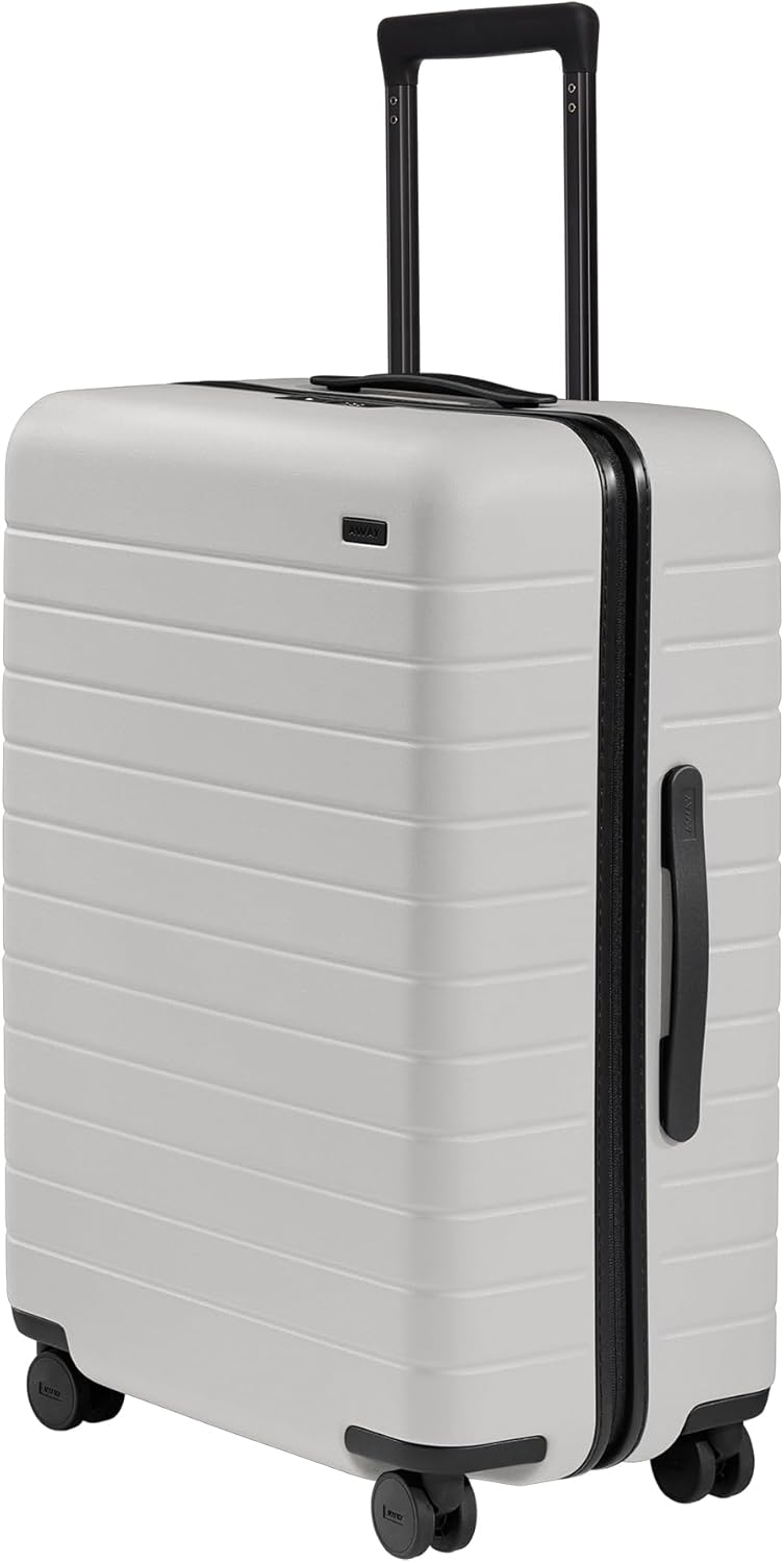 Away Medium Checked Luggage, Lightweight Hard Shell Suitcase with Spinner Wheels, Durable Rolling