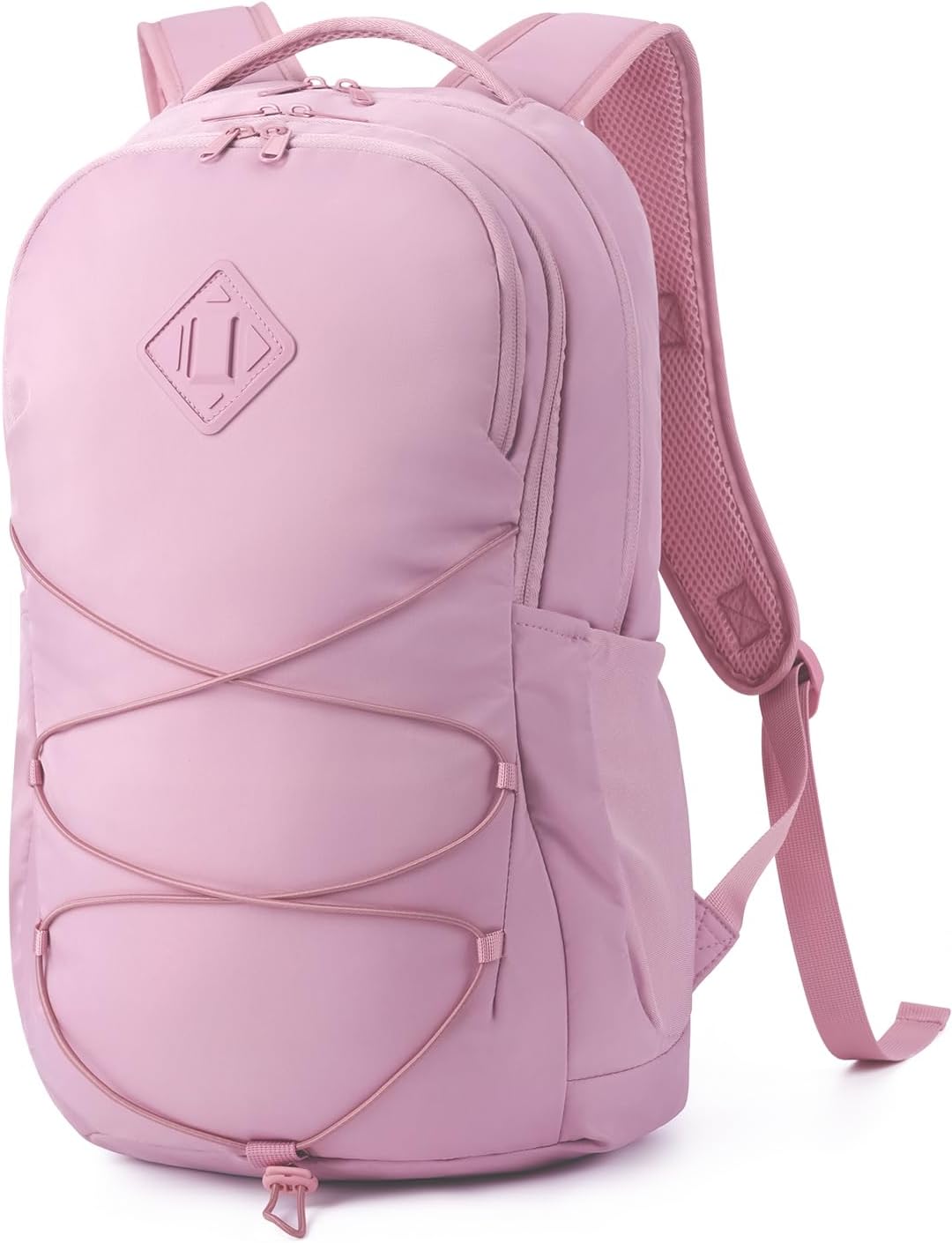 WANDF 15.6-Inch Laptop Backpack for Women, Travel Backpack Water-Resistant Lightweight College Backpack for Work Casual Business Weekender (Pink)