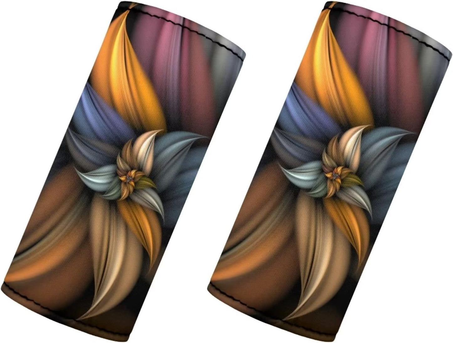Art Blooming Flower Luggage Handle Wrap for Suitcase,2 Pcs Vintage Floral Print Luggage Tags Identifier Set Women Girls Cute Suitcase Sleeve Protector Door Handle Covers