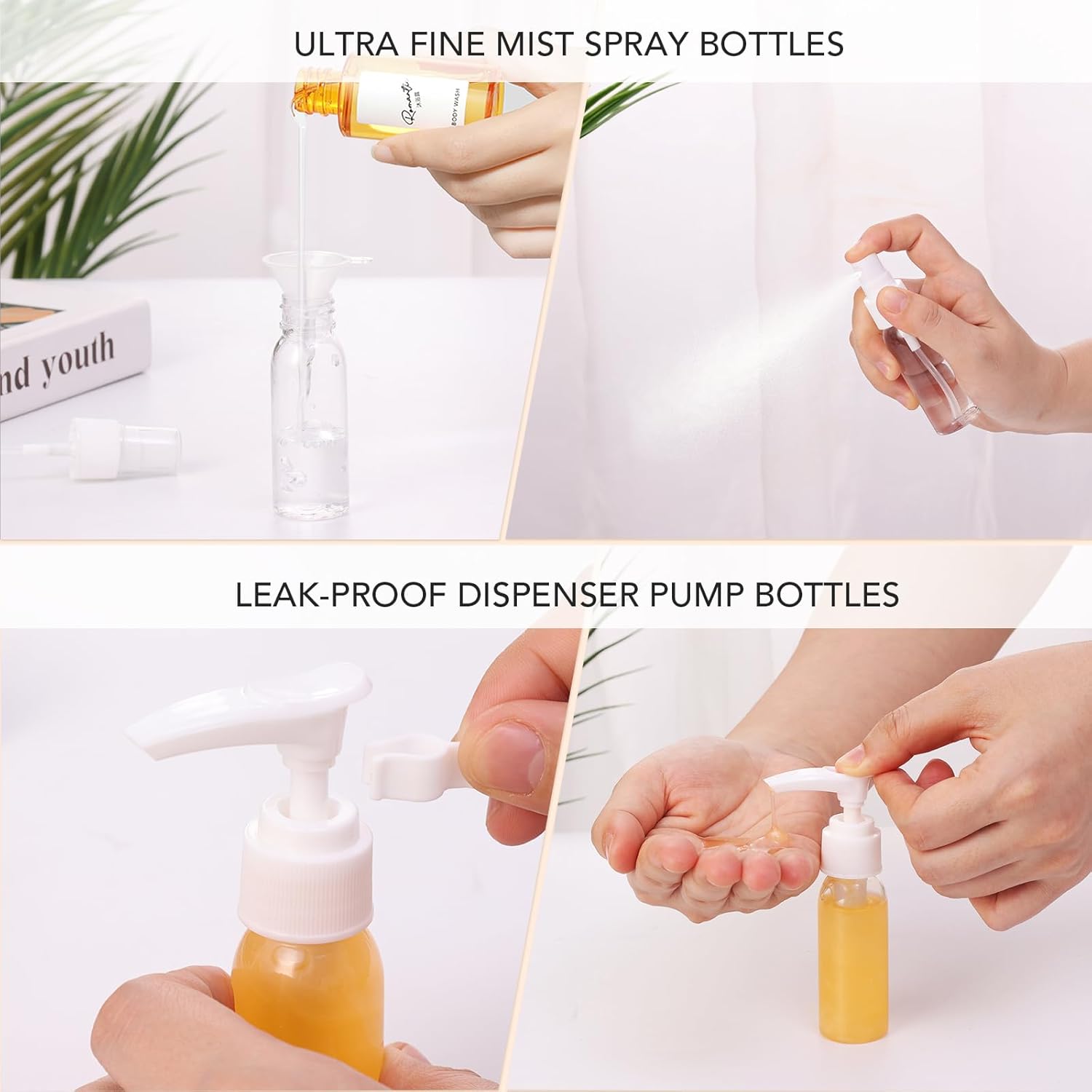 Muslish 21 Pack Travel Bottles for Toiletries, Leak-Proof TSA Compliant Silicone Travel Size