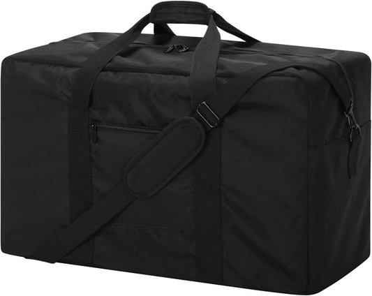 70L Large Duffle Bag for Travel - 24 inch Duffel Bag Heavy Duty Luggage Storage Bag (Black)