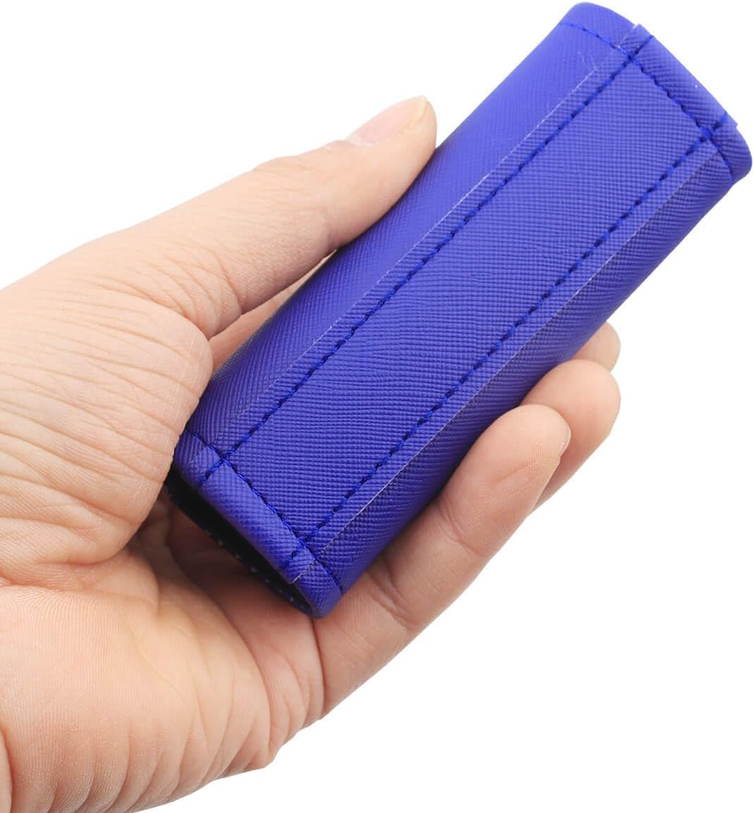 Luggage Handle Wrap 5 Pack-Leather Luggage Handle Wraps for Suitcase/Handbag/Duffel Bag/Car Bright Luggage Identfier/Handle Covers/Grips Luggage Accessories for Travel 3.0 (Blue)
