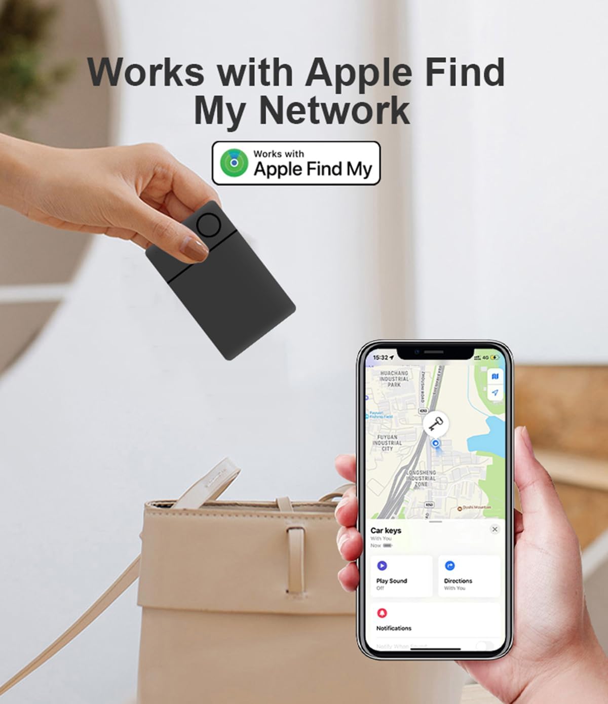 Wallet Tracker Card Rechargeable Air Smart Tag 2 Pack Thin Smart Tracker Card Item Finder for Luggage,Wallet,Passport,Slim Smart Bluetooth Tracker, Work with Apple Find My, iOS Only,IP68 Waterproof