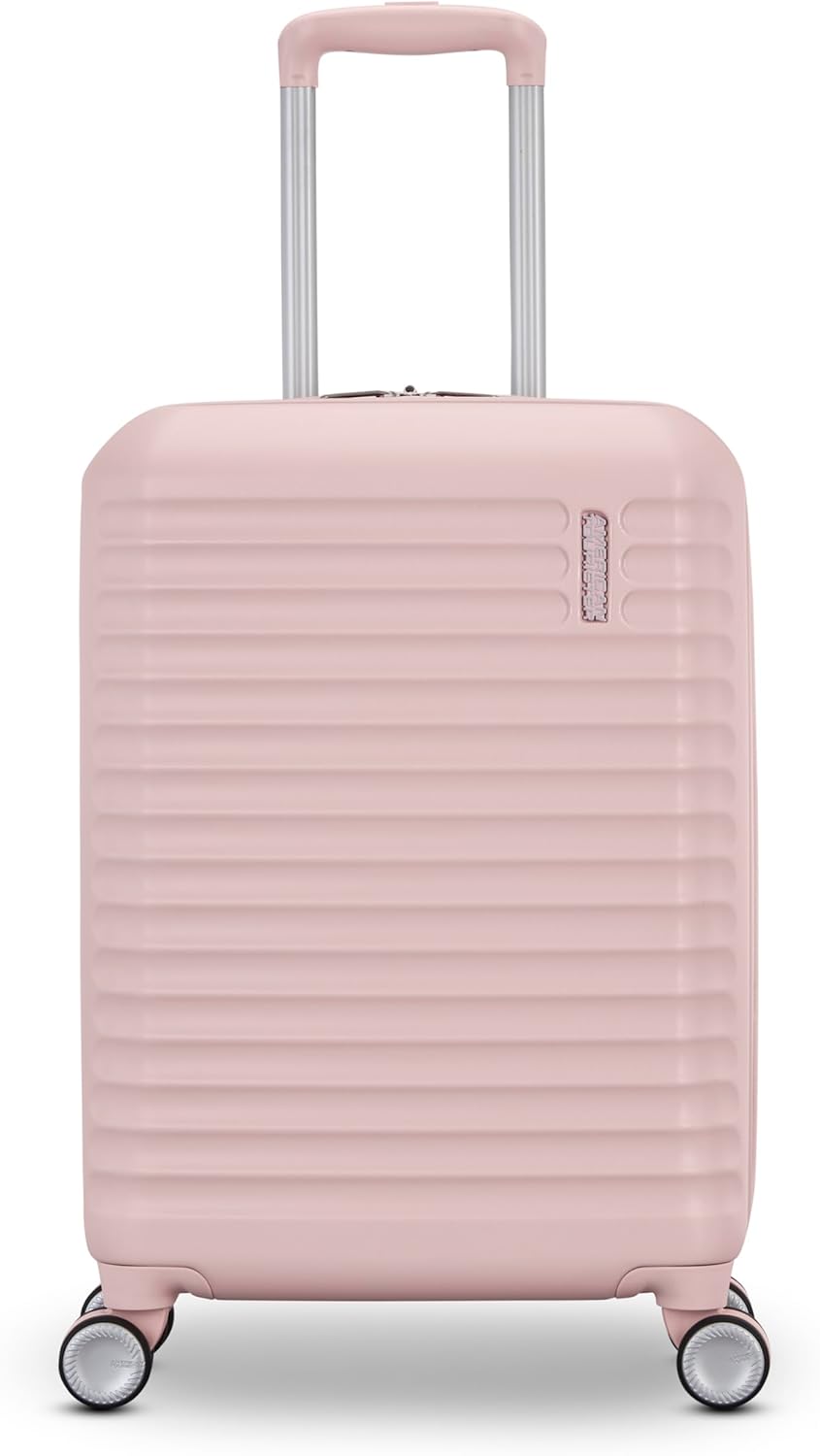 American Tourister Stratum 3.0 Carry-On Spinner, Airline Approved, Durable Hardside Luggage, Expands 1.5", RightHeight™ Adjustable Handle, Pink Blush