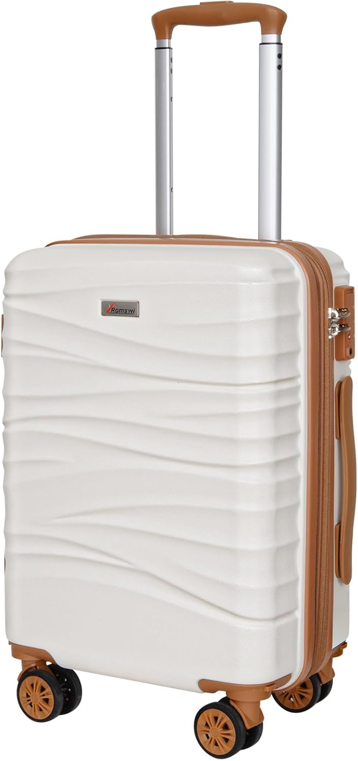 Romswi Expandable 20" Carry On Luggage,Hardshell Suitcase with Double Spinner Wheels for 20% More