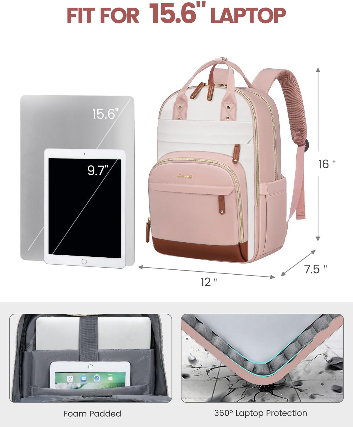 LOVEVOOK Backpack for Women,Laptop Backpack Women,Fits 15.6 Inch Laptop Bag,School