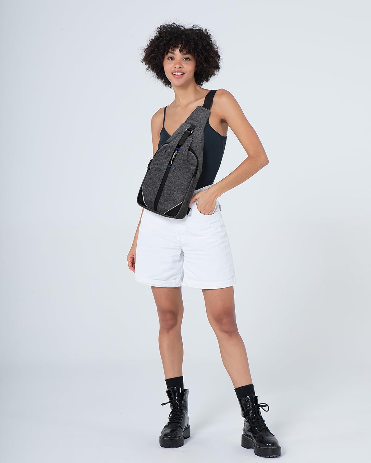 WATERFLY Medium Crossbody Sling Backpack Anti Theft Backpack for Traveling Chest Shoulder Bag