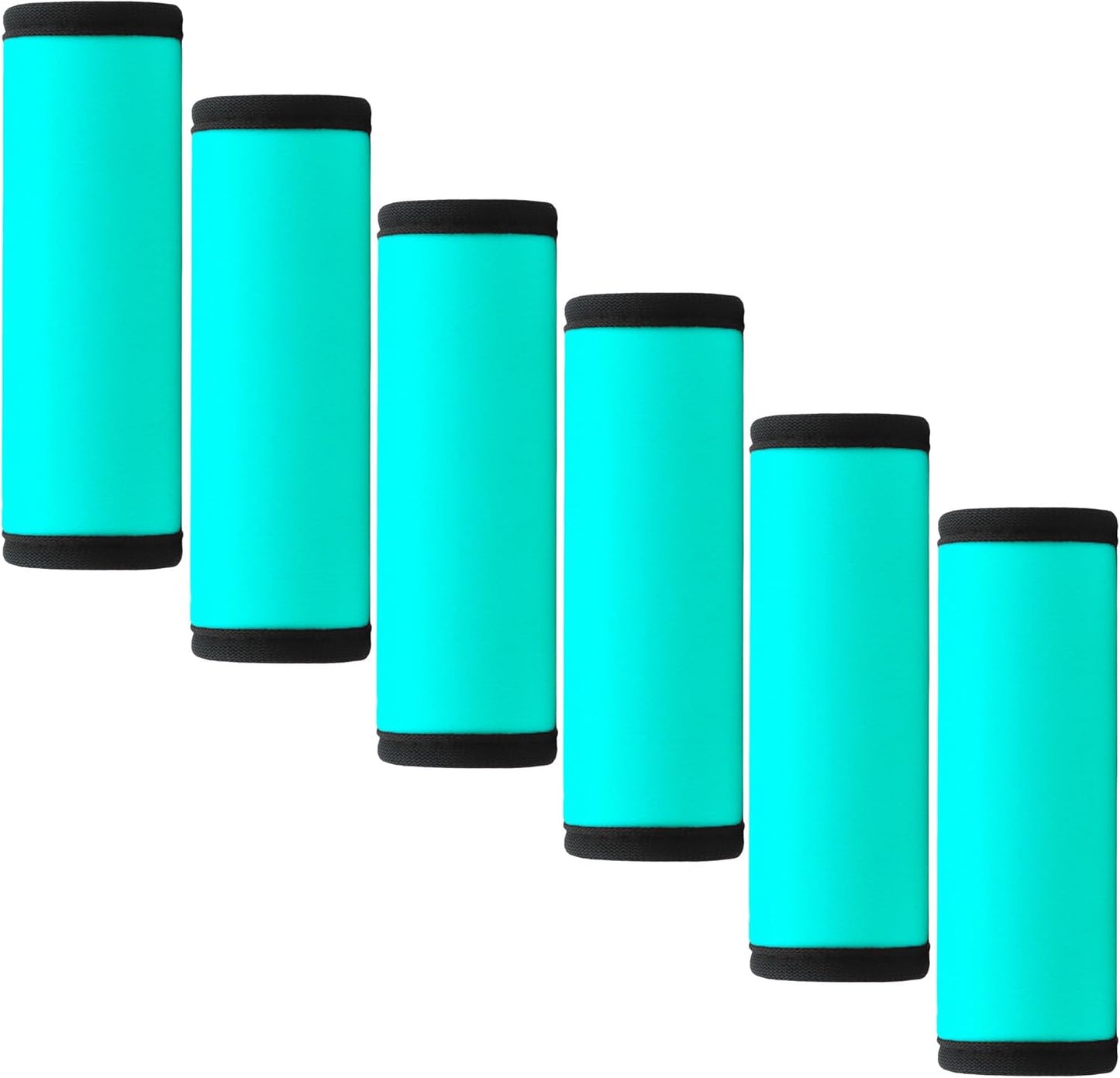 Luggage Handle Wrap 6 Pack-Neoprene Luggage Handle Wraps for Suitcase/Beach Bag/Backpacks Bright Suitcase Identifiers Travel Accessories for Airplane (Aqua)