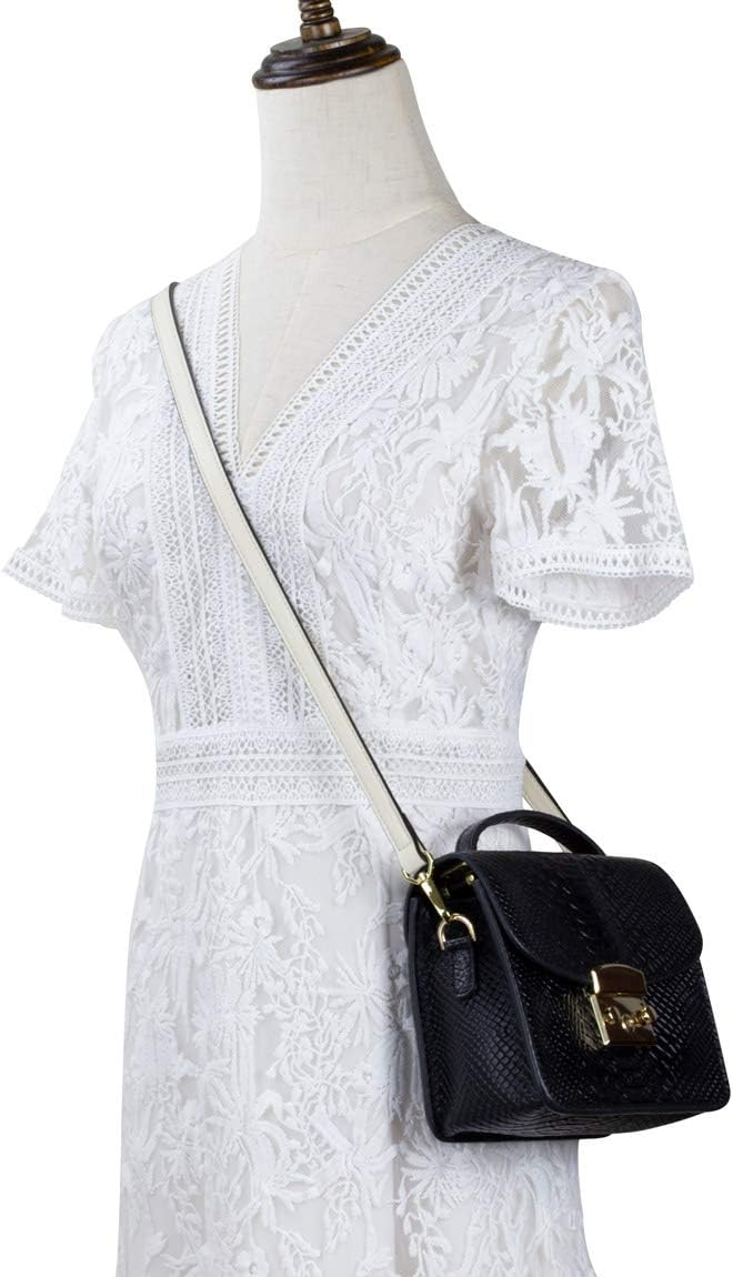 Allzedream Leather Purse Strap Replacement Crossbody Handbag Long Adjustable (White)