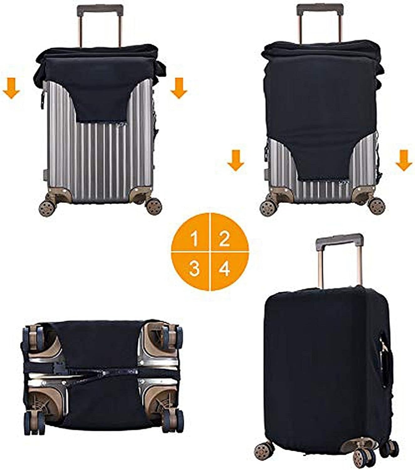World Travel Luggage Covers and Luggage Tags Tsa Approved, Elastic Washable Fashionable Anti-Scratch Protector, Birthday Gifts for Men Women (XL 29-32 Inch Luggage)