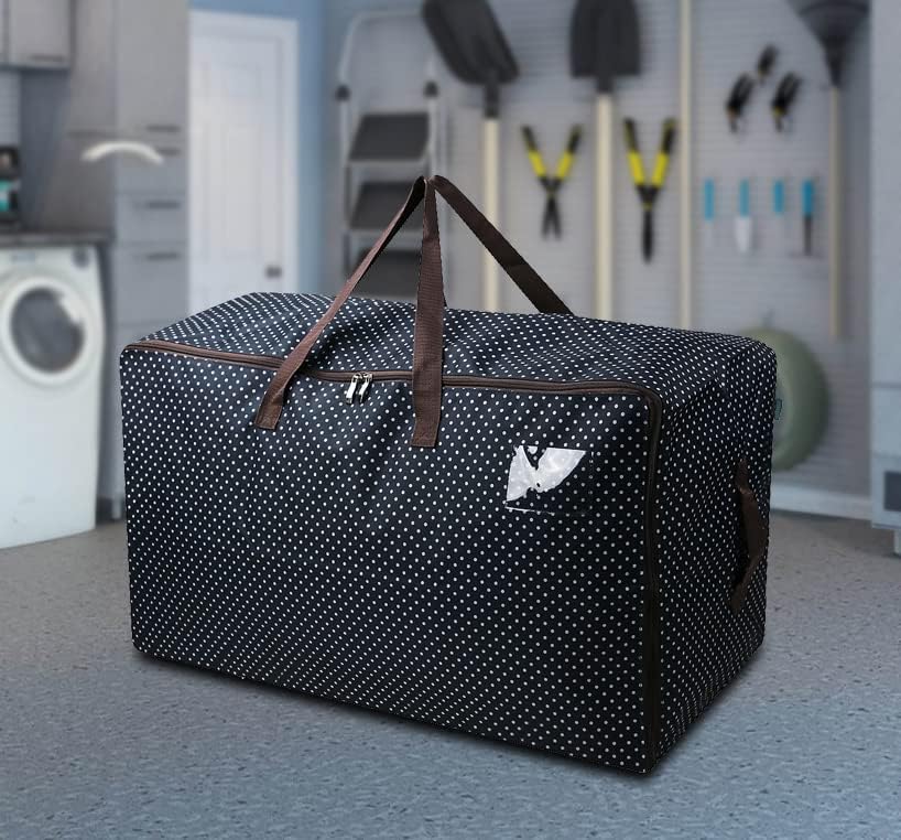 iwill CREATE PRO 27.5 X 16.5 X 13.8, 3-Side Zip Open Storage Bag with Handles for Christmas Trees, Party Ornament Decorations Organizer Bags, Black Dots