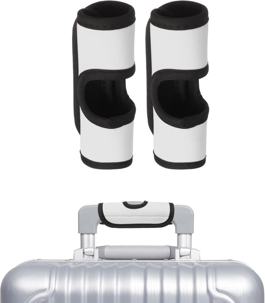 uxcell Luggage Handle Wrap, 2 Pcs Hollow Neoprene Handbag Grip Cover Protector Luggage Identifiers Suitcase Handle Wraps for Luggage Suitcase Travel Bags, White