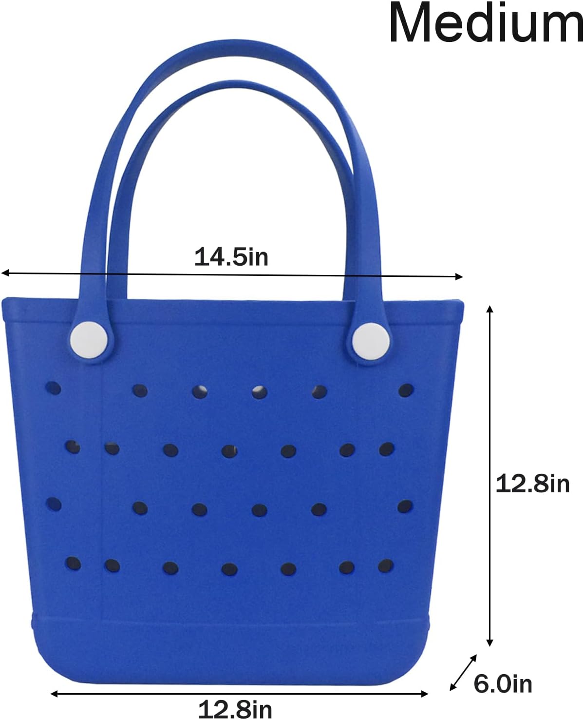 Medium Beach Bag, Waterproof Rubber Beach Bag, Washable Open Tote Bag Durable Tote Travel Bags for Outdoor Sport