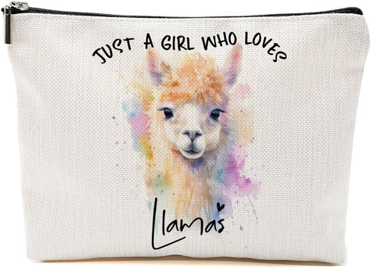 Llama Gifts Makeup Bag, Llama Lovers Cosmetic Bag Travel Organizer Bags Makeup Pouch, Christmas Birthday Animal Lovers Gifts for Women Girls Friends Daughter