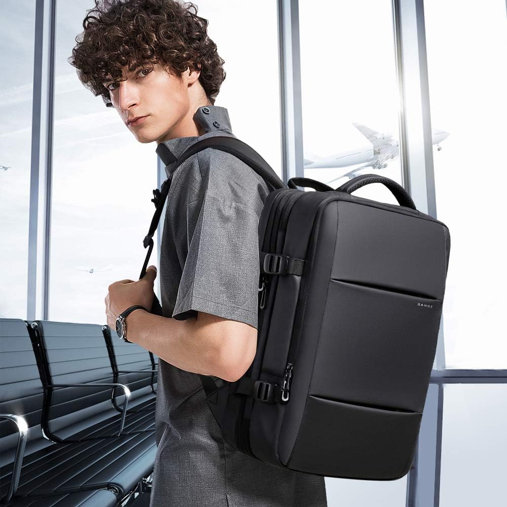 BANGE 45L Expandable Backpack, Water Resistant, Suitable for Travel, College Laptop Backpack for Men & Women
