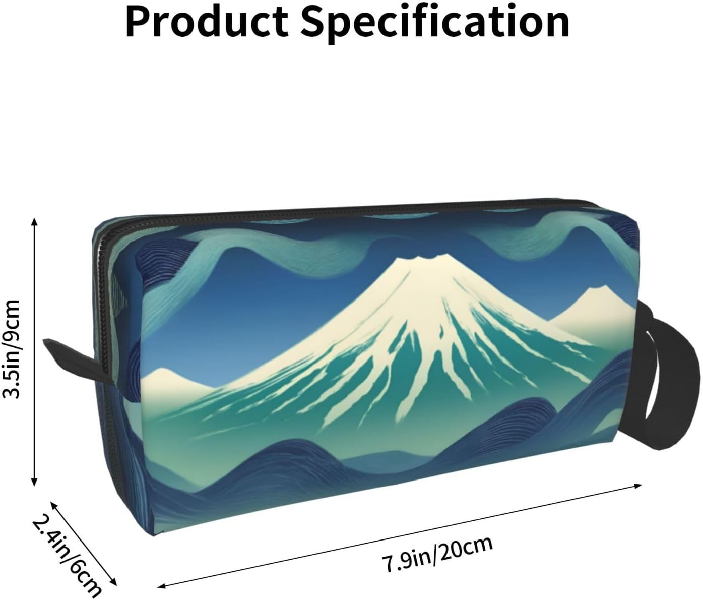 Mount Fuji Landscape Makeup Bag Small Compact & Durable Travel Cosmetic Bag Organizer Oxford Fabric Impact-Resistant Multi-Purpose Storage Perfect for Travel, Gym, Daily Use