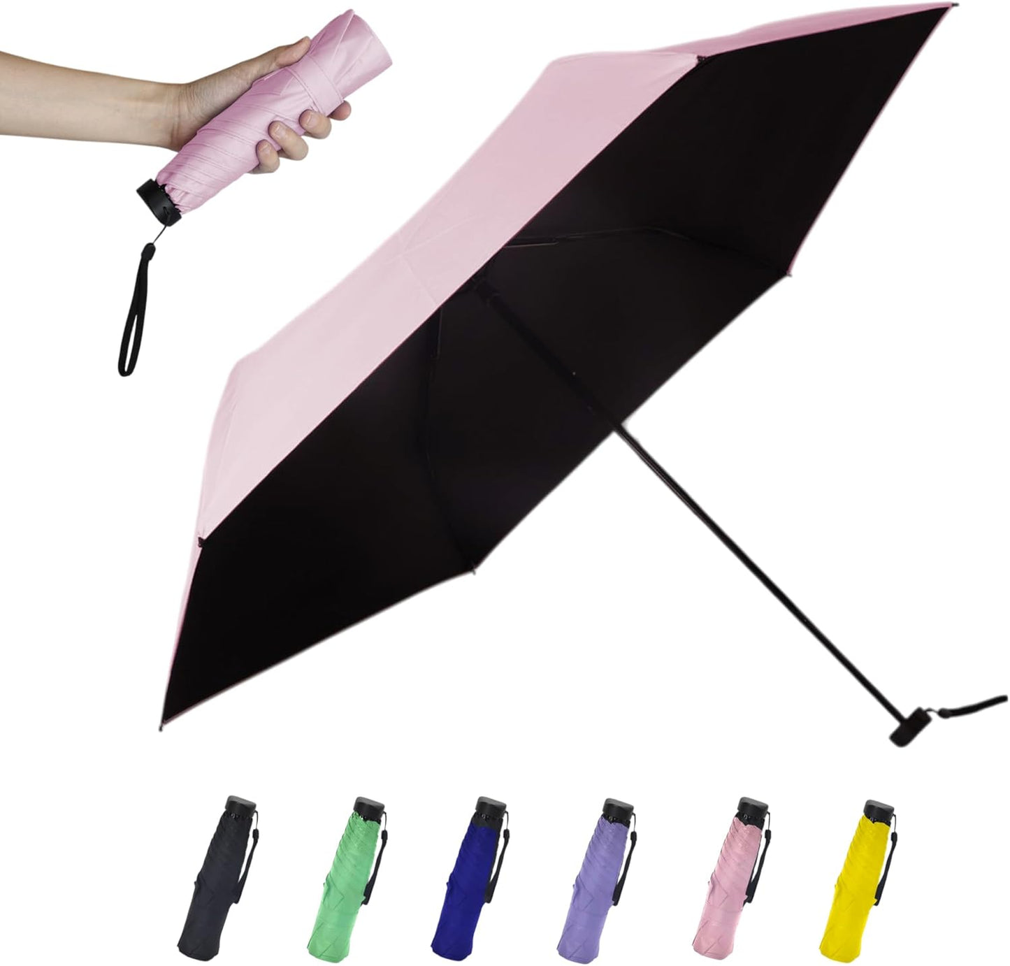 SoulRain 42" Travel Sun & rain Umbrella, Lightweight Windproof Umbrella, Portable Lightweight Compact Parasol with 99% UV Protection for women and men