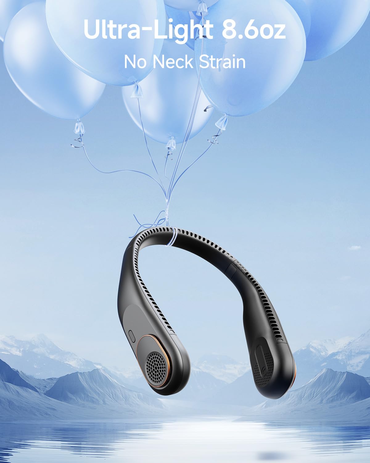 SWEETFULL Portable Neck Fan: 5200mAh Bladeless Personal Fan | 4 Speeds, 20H Max Runtime, No Hair