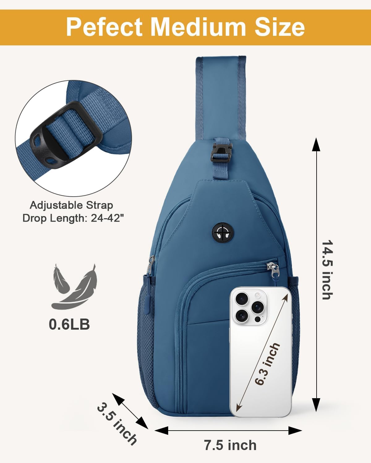 Crossbody Bags for Women Man Waterproof Sling Bag Backpack Trendy Casual Cross Body Bag with